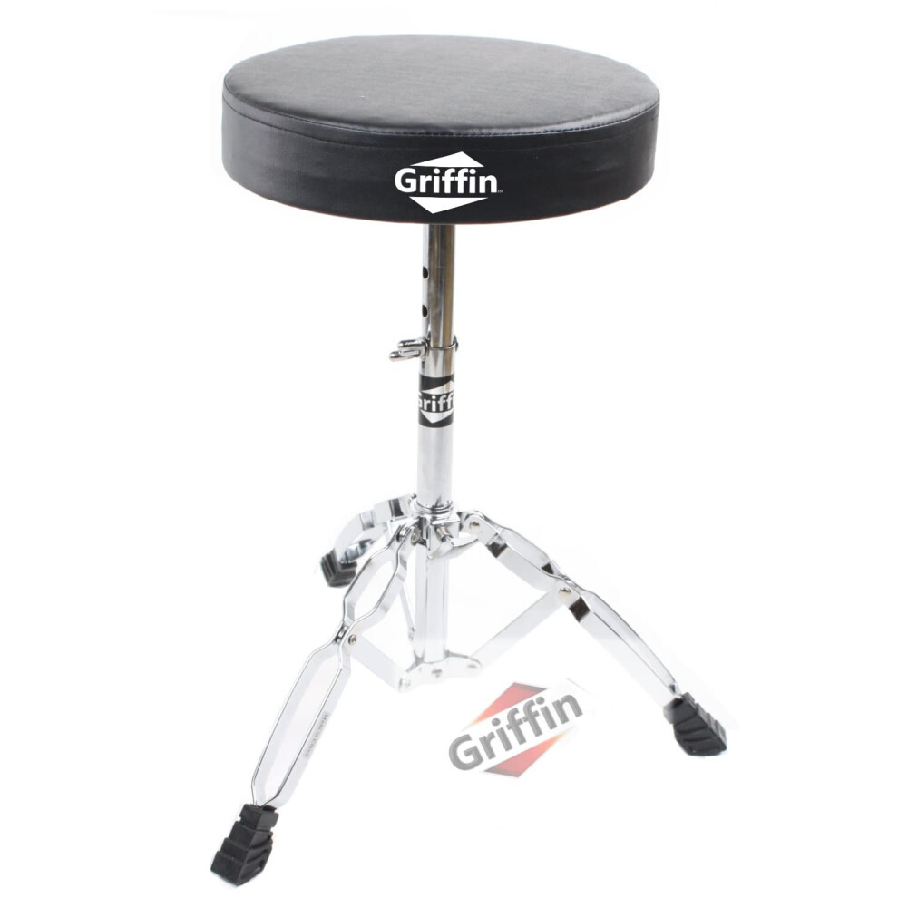 Griffin Drum Throne Stand Padded Drummers Seat  Comfortable Drum Set P