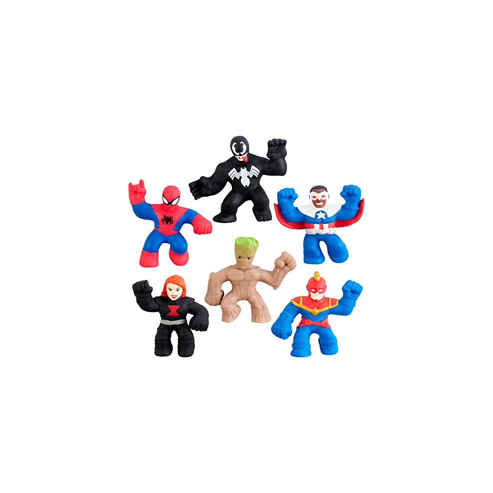 Heroes of Goo Jit Zu Marvel Minis - Mega 6 Pack. 6 Squishy  Stretchy