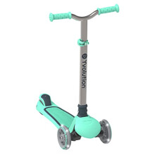 Patinete Yvolution Y Glider Air para Niños, 3 Ruedas, Altura Ajustable, Luz LED, Para Niños de 3 Años en Adelante (Verde)