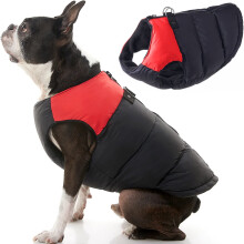 Gooby Padded Vest Dog Jacket - Red Small - Warm Zip Up Dog Vest Fleec