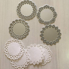 Metaludsk?ringss?t indeholder 4 forskellige m?nstre Runde blonder til sk?ring af blomsterkanter Udsk?rne stencils til scrapbog Fotoalbum Dekorati