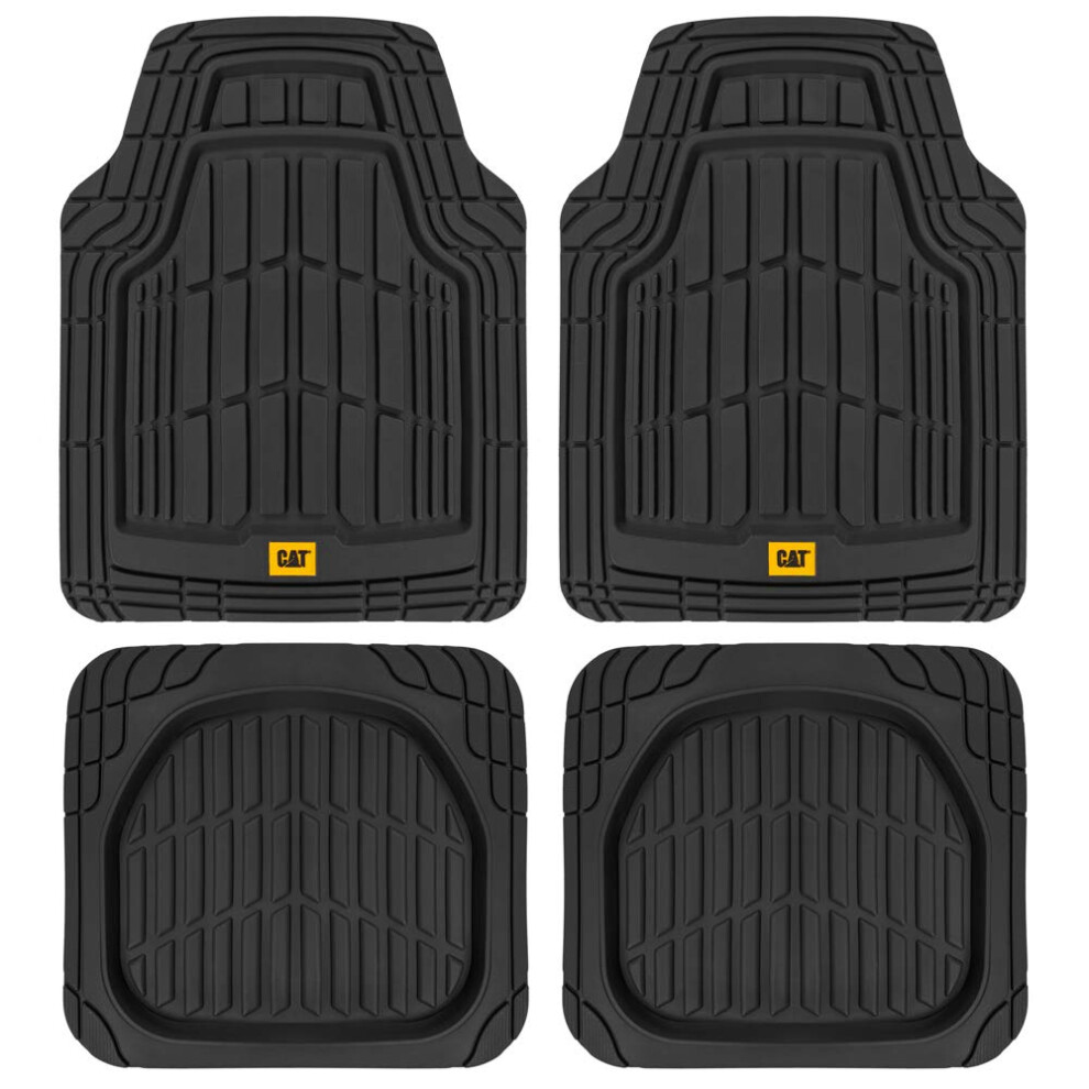 Cat ToughRide Heavy-Duty 4 Piece Rubber All Season Floor Mats for Car