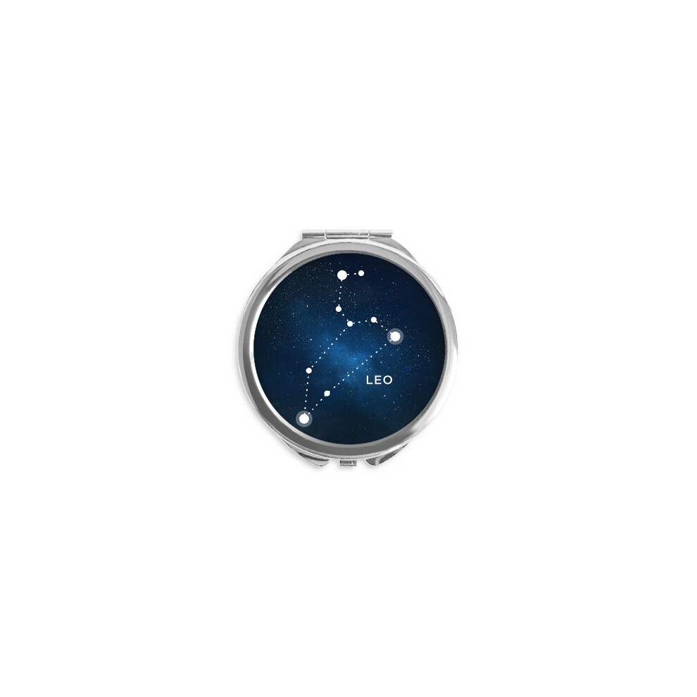 Diythinker Leo Constellation Zodiac Sign Hand Compact Mirror Round Portable Pocket Glass