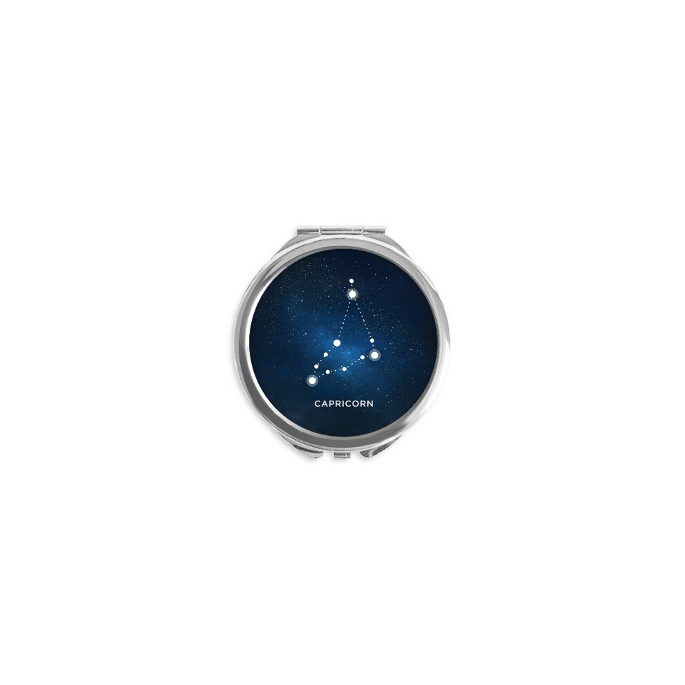 Diythinker Capricorn Constellation Zodiac Sign Hand Compact Mirror Round Portable Pocket Glass