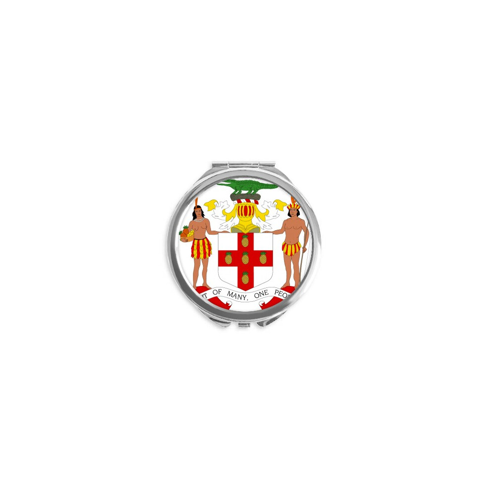 Diythinker Jamaica North America National Emblem Hand Compact Mirror Round Portable Pocket Glass