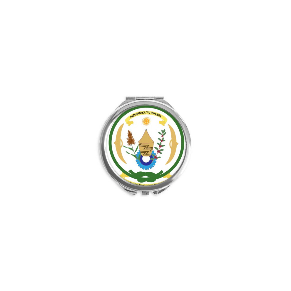 Diythinker Rwanda Africa National Emblem Hand Compact Mirror Round Portable Pocket Glass