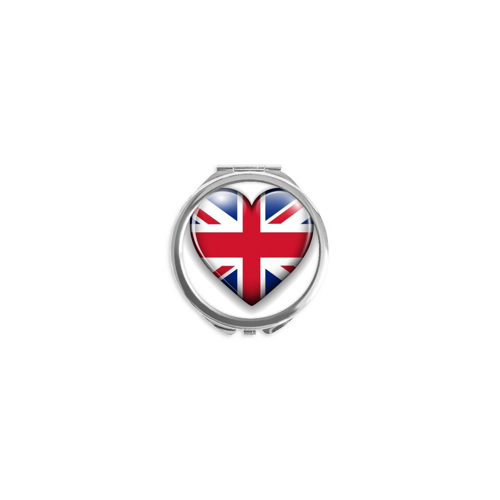 Diythinker Union Jack Shaped Britain Uk Flag Hand Compact Mirror Round Portable Pocket Glass