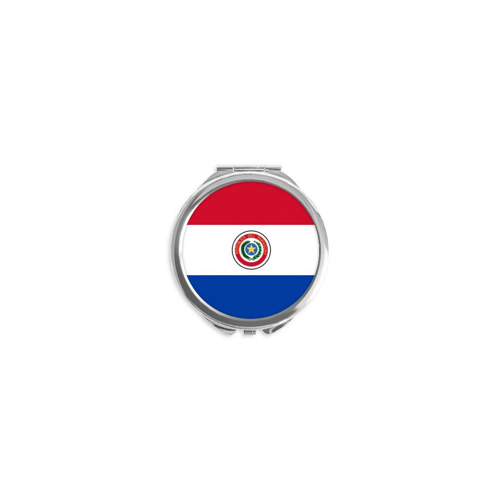 Diythinker Paraguay National Flag South America Country Hand Compact Mirror Round Portable Pocket Glass