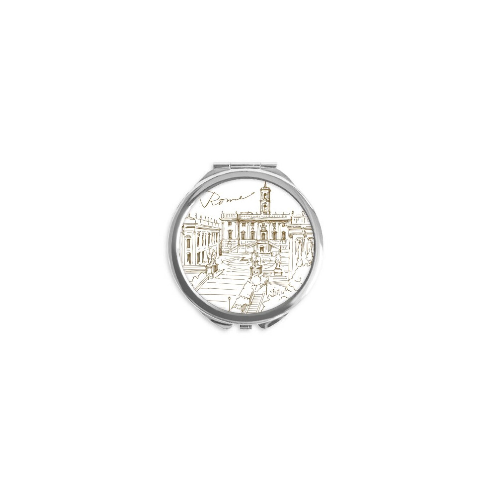 Diythinker Fontana Di Trevi Rome Fontana Landmark Hand Compact Mirror Round Portable Pocket Glass