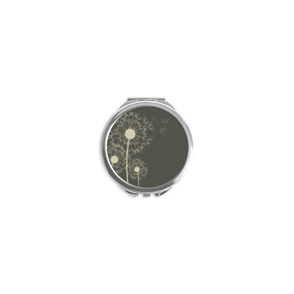 Diythinker Dandelion Flowers S Illustration Hand Compact Mirror Round Portable Pocket Glass