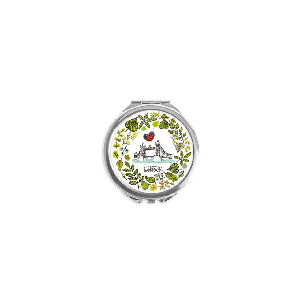 Diythinker Tower Bridge London England Illustration Hand Compact Mirror Round Portable Pocket Glass