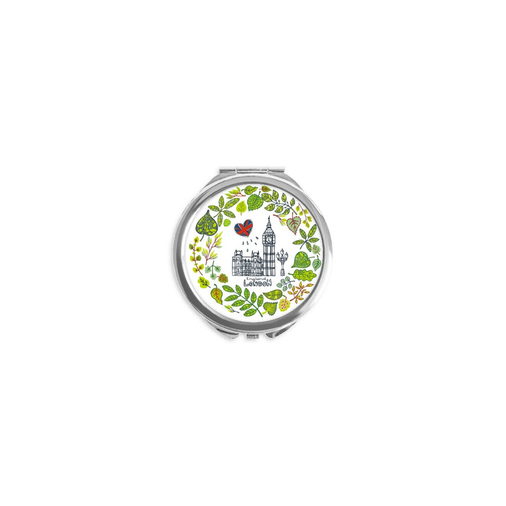 Diythinker Big Ben London England Illustration Hand Compact Mirror Round Portable Pocket Glass