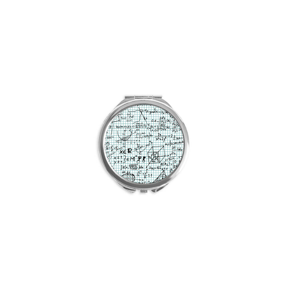 Diythinker Geometry Mathematical Formulas Calculus Figure Hand Compact Mirror Round Portable Pocket Glass