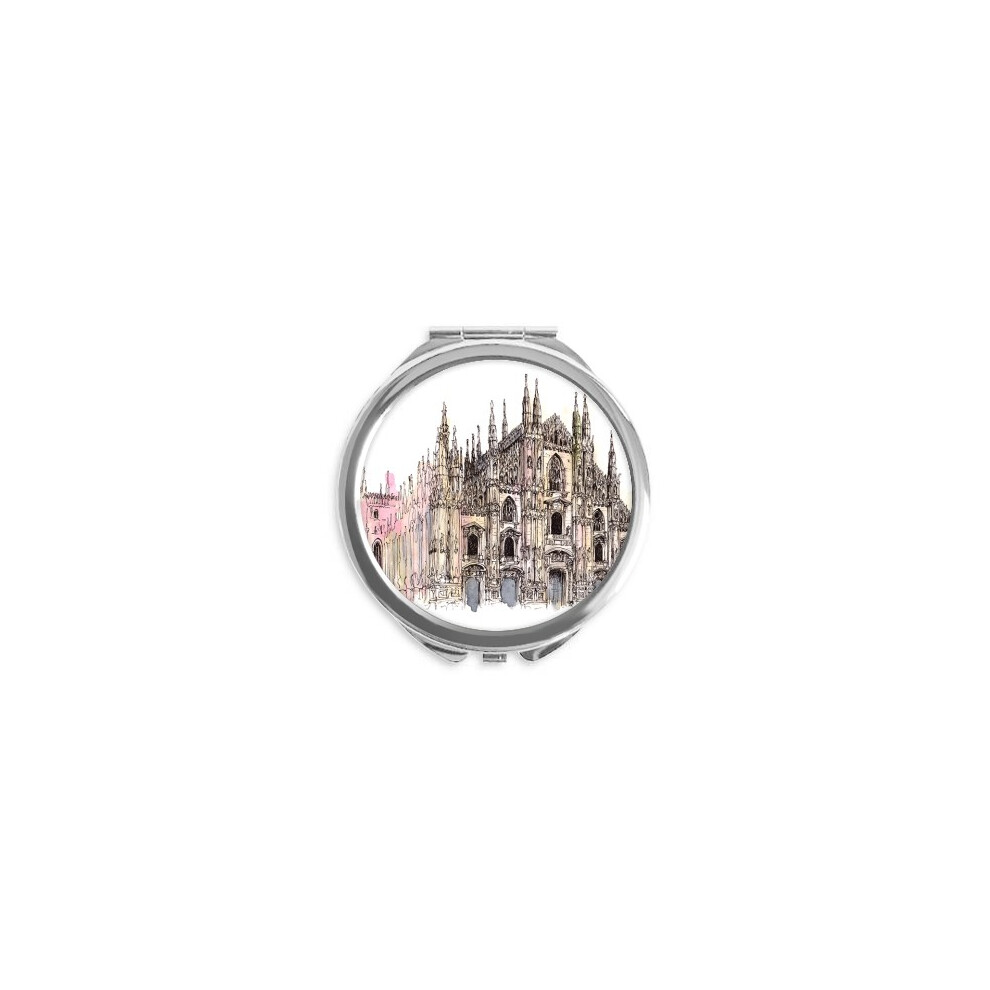 Diythinker Milan Cathedral In Milan Italy Hand Compact Mirror Round Portable Pocket Glass