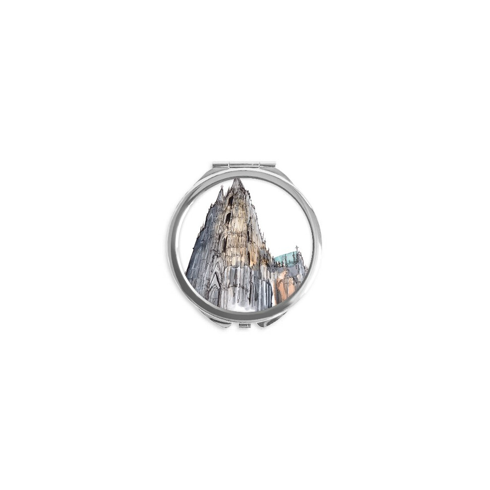Diythinker Cologne Cathedral In Cologne Germany Hand Compact Mirror Round Portable Pocket Glass