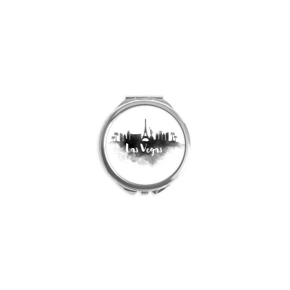 Diythinker Las Vegas America Landmark Ink City Painting Hand Compact Mirror Round Portable Pocket Glass