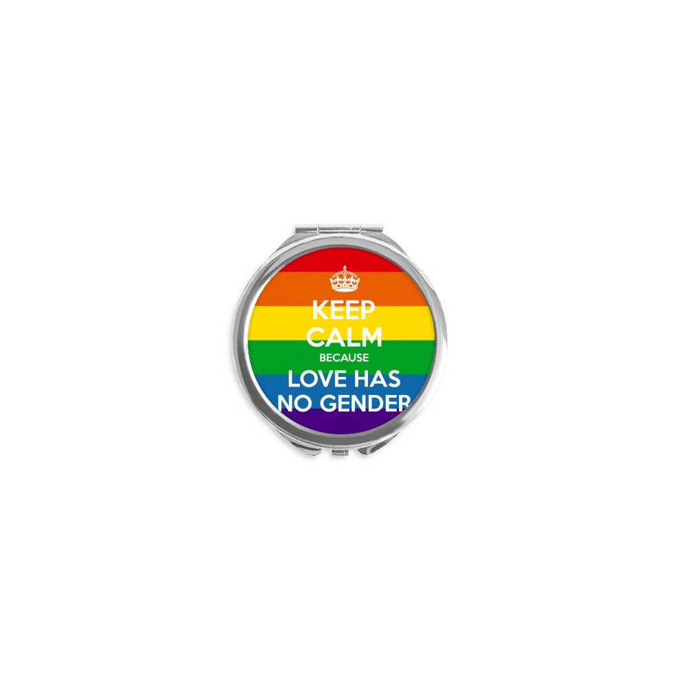 Diythinker Rainbow Lgbt Hand Compact Mirror Round Portable Pocket Glass