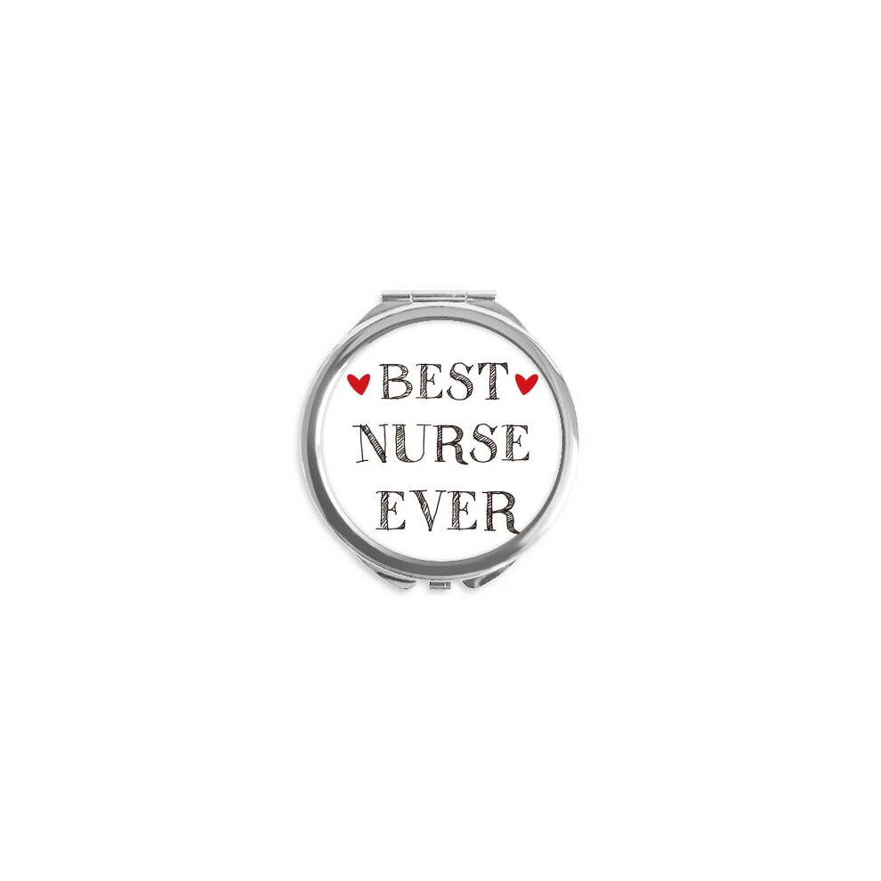 Diythinker Best Nurse Ever Quote Respected Hand Compact Mirror Round Portable Pocket Glass