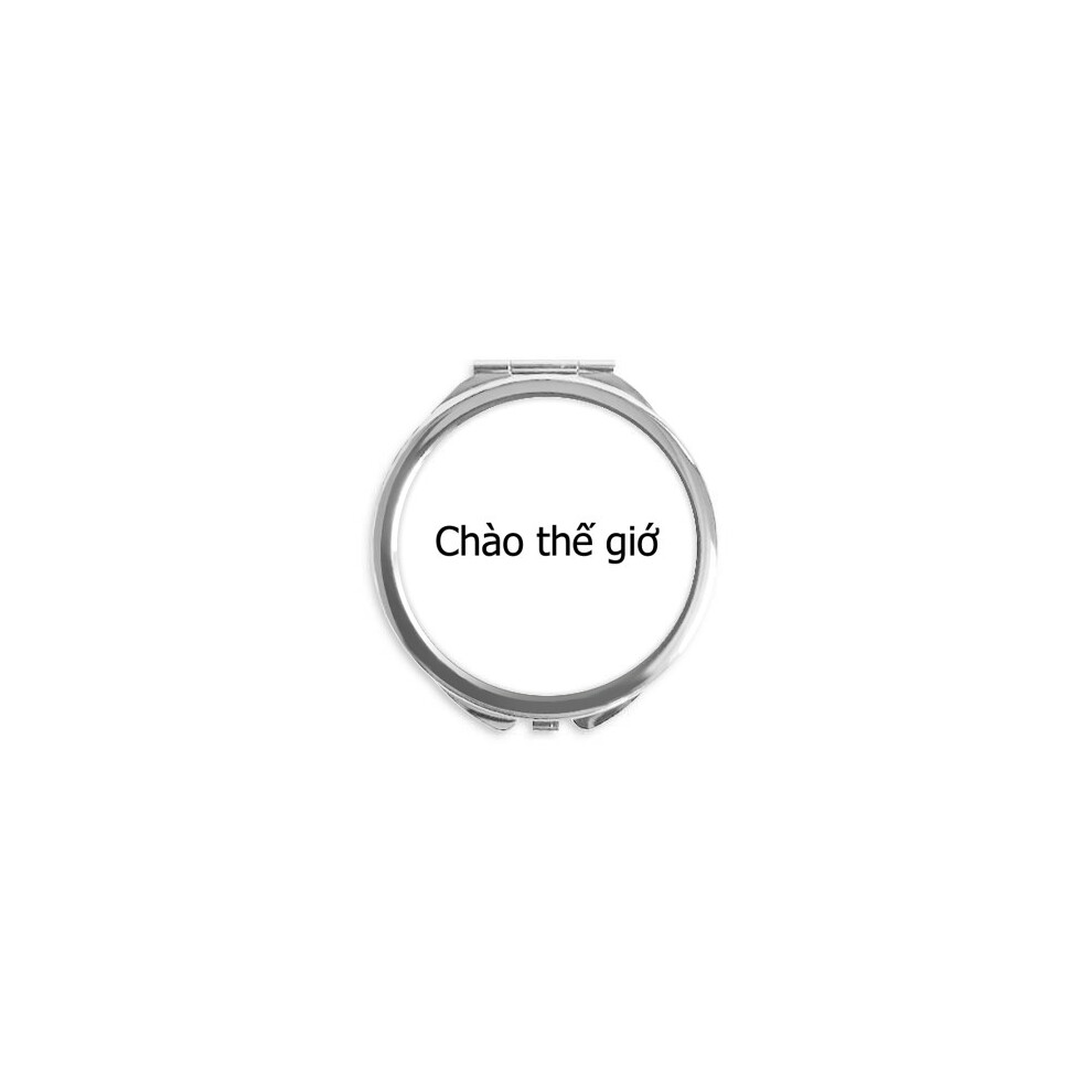 Diythinker Hello World Vietnamese Hand Compact Mirror Round Portable Pocket Glass