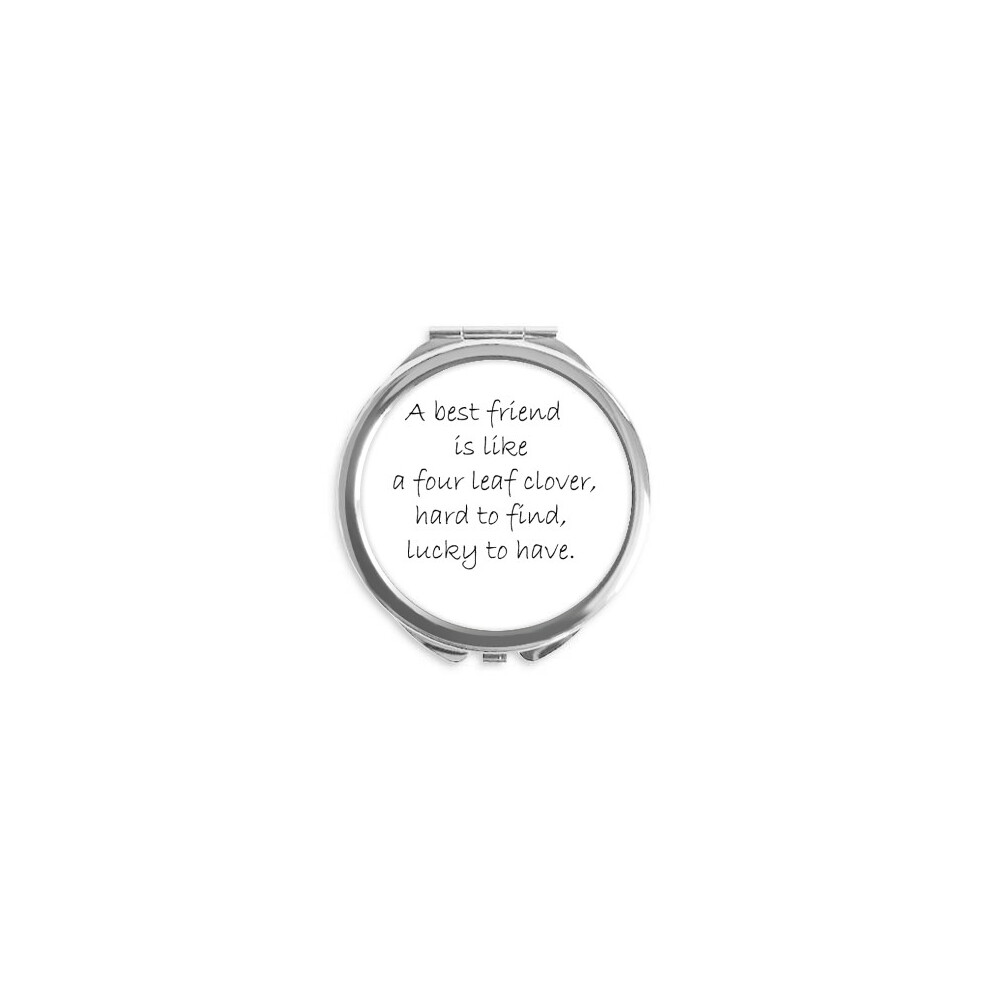Diythinker Best Friend Is Like Four Quote Hand Compact Mirror Round Portable Pocket Glass