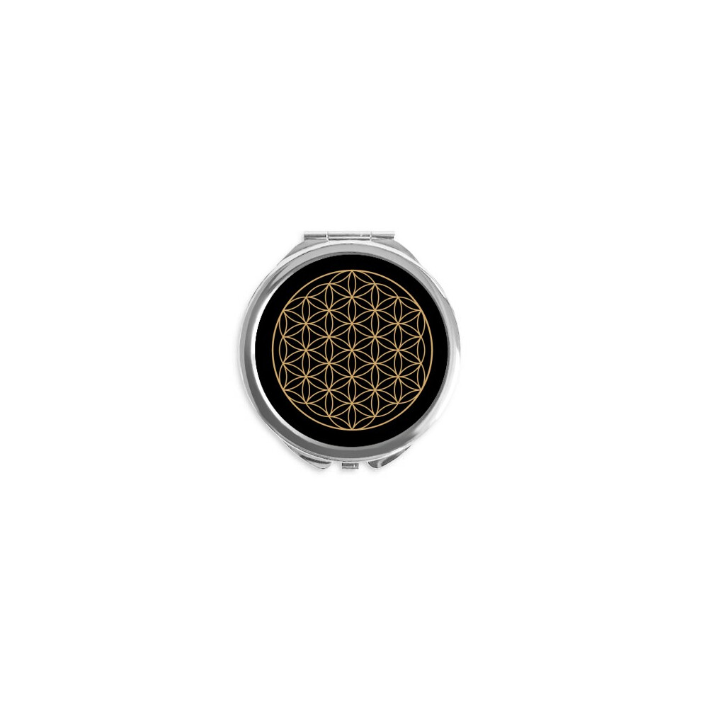 Diythinker Shape Geometry Circle Totem Hand Compact Mirror Round Portable Pocket Glass
