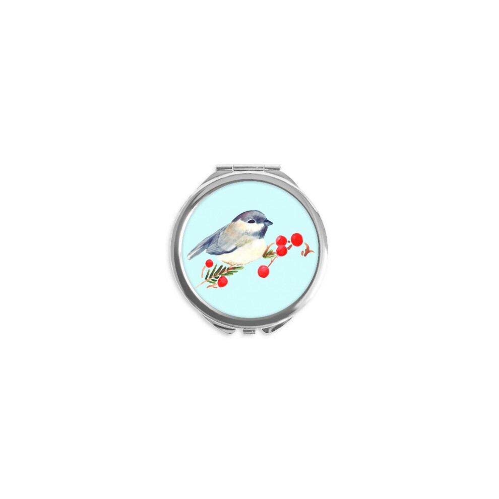 Diythinker Bird Animal Magpie Grayhead Hand Compact Mirror Round Portable Pocket Glass