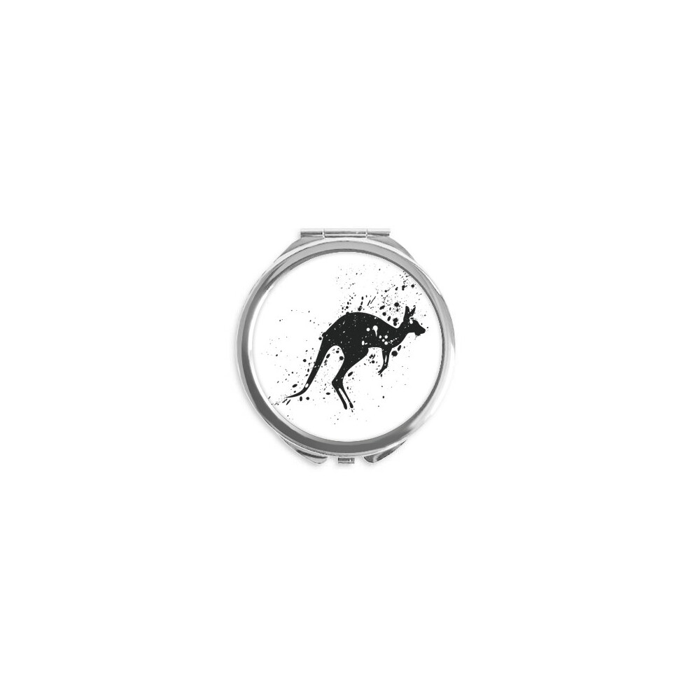 Diythinker Australia Koala Kangaroo Outline Illustration Hand Compact Mirror Round Portable Pocket Glass