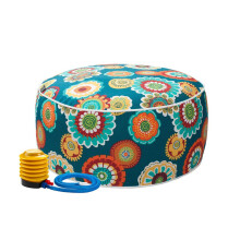 MAGPIE FABRICS Indoor/Outdoor Inflatable Stool Ottoman Pouf Water Rep