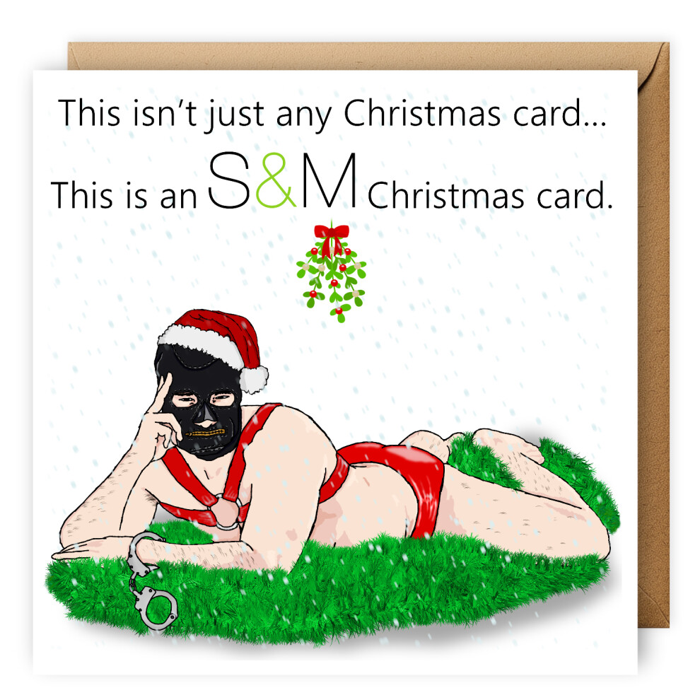 S&M Rude Christmas Card, Funny Cards for Him, for Her, Weird Christmas Cards, Quirky Cards, Fun Christmas Cards, Friend, Boyfriend