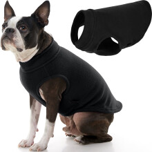 Gooby Stretch Fleece Vest Dog Sweater - Black  Large - Warm Pullover F