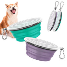 Pawaboo Collapsible Dog Bowls 2 Pack Silicone Feeding Watering Bowls