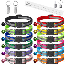 Extodry 14 Pack Reflective-Breakaway Cat Collars with Bells Safety Buc