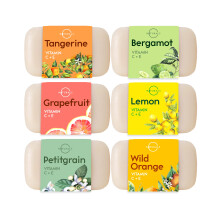O NATURALS Sapone Naturale al 100% - Set Regalo - Ingredienti Biologici & Oli Essenziali - Spa per Donne & Uomini, 6PC Citrus