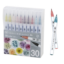 Kuretake Zig Clean Color Real Brush Uusi 30 vri joustavilla sivellinkrjill Vesivrikynt maalaamiseen Kalligrafian piirtminen ja sivellinkirjoit
