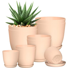 Utopia Home - Plant Pots Indoor with Drainage - 7/6.6/6/5.3/4.8 Inches