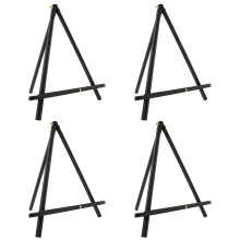 U.S. Art Supply 12" Zwarte Houten Tafel Easel (4 Pack) - Verstelbare A-Frame Canvas Steun voor Schilderen