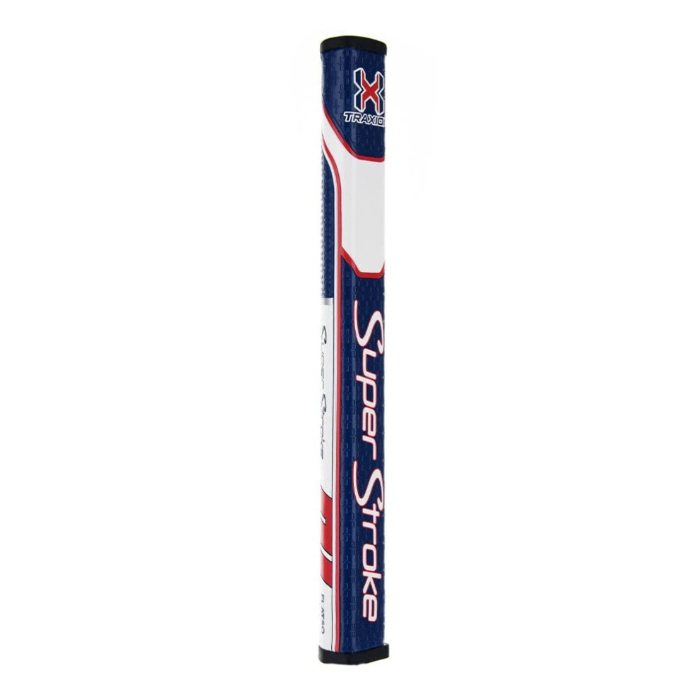 SuperStroke Traxion Flatso Golf Putter Grip  Red/White/Blue (Flatso 1.