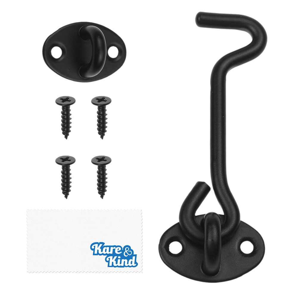 Kare & Kind 1X Hook And Eye Latch (4-Inch) - With Mounting Screws - He 765951754289