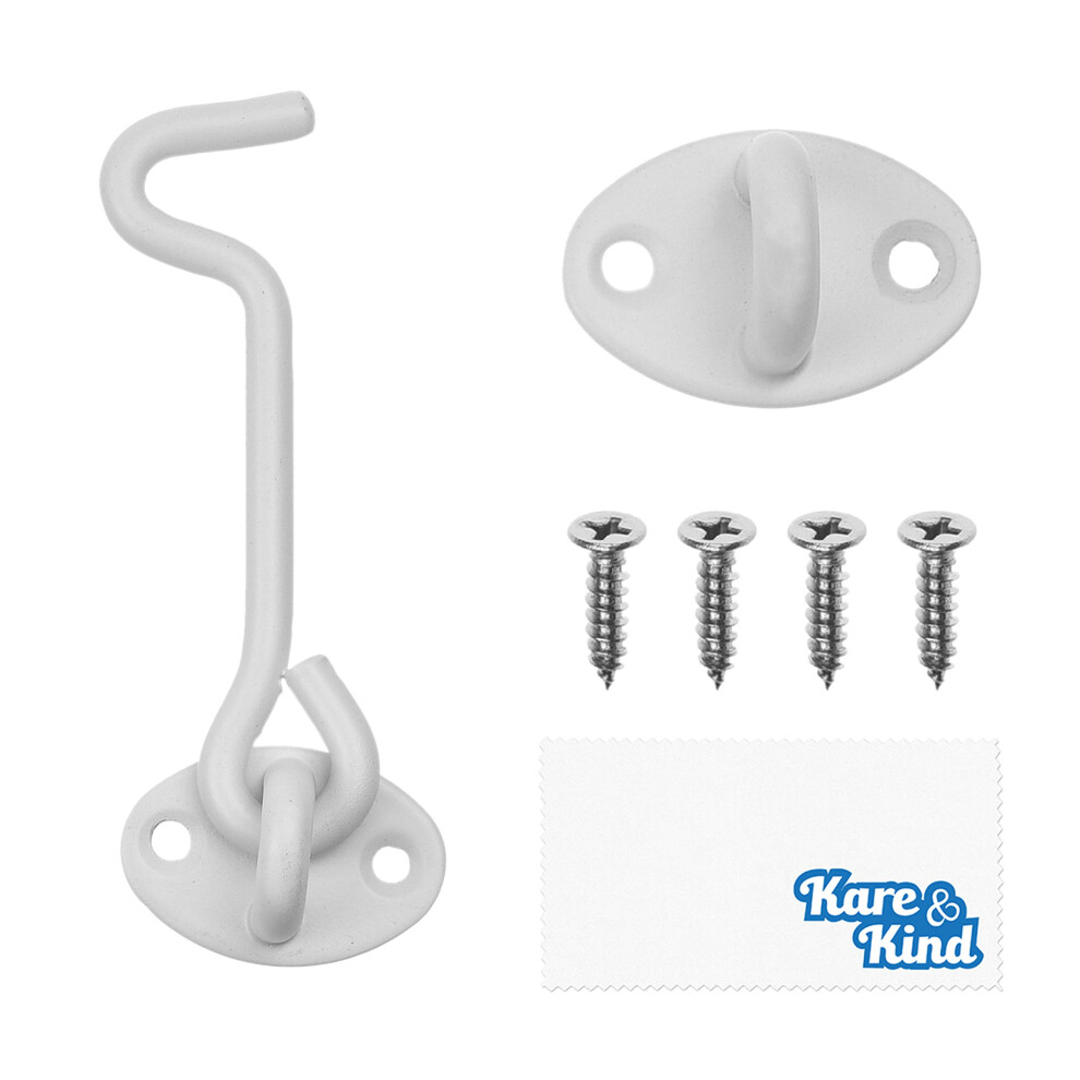 1X Hook And Eye Latch (4-Inch) - With Mounting Screws - He Kare & Kind