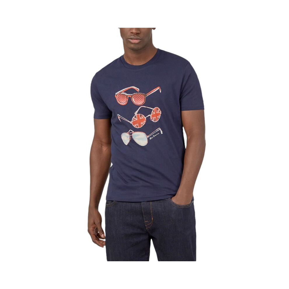 (Navy, XS) BEN SHERMAN 7128 Mens T Shirts Casual Cotton Tee