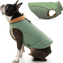 Gooby Sports Vest Dog Jacket - Green  Medium - Reflective Dog Vest wit