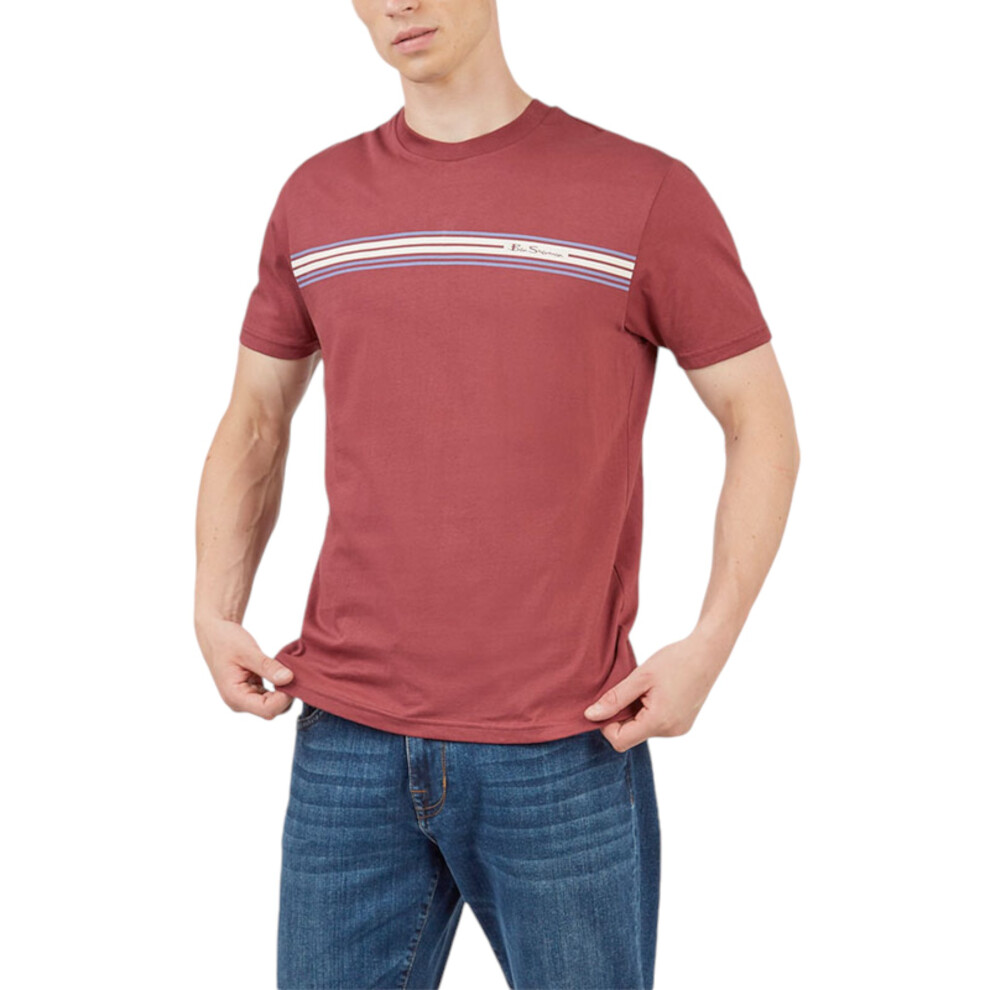 (Maroon, M) BEN SHERMAN 8146 Mens T Shirts Summer Cotton Tee