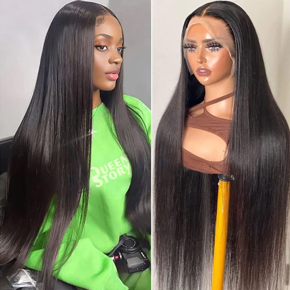 Queen Story 32 Inch Lace Front Wig Human Hair 13x4 Straight Lace Front