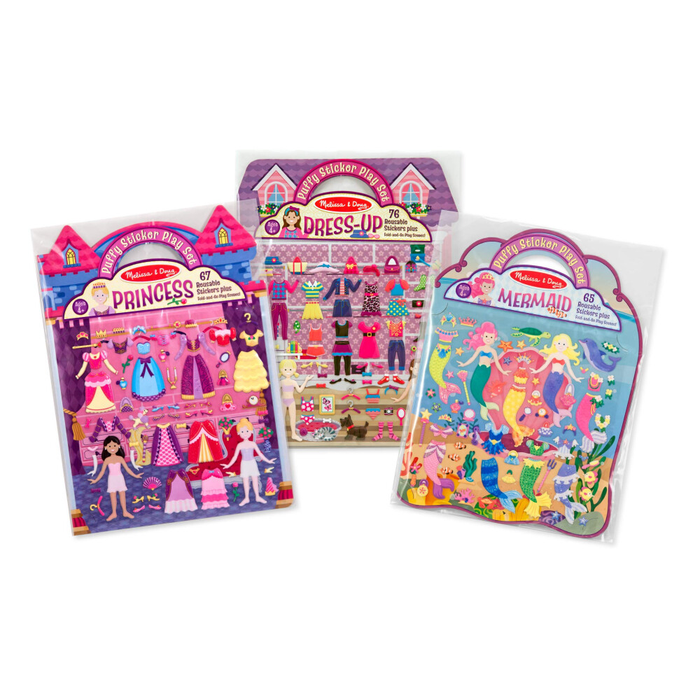 Melissa & Doug Puffy Sticker Activity Books Set: Dress-Up  Princess  M