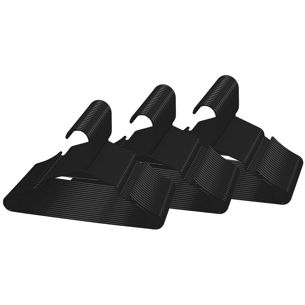 ROYALE 60 Pack Black Plastic Hangers For Clothes - Heavy Duty Plastic