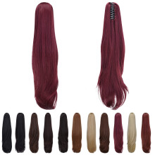 SYXLCYGG bordeaux ponytail clip Yaki Straight 22" 5.5 OZ Synthetisch Haarstuk voor Vrouwen