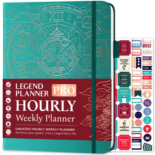Legend Planner PRO Hourly Schedule Edition - Undated Deluxe Weekly & D