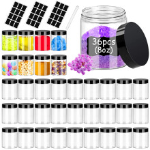 Hajoyful Plastic Potten met Deksels 8OZ 36PCS Kleine Cosmetische Slijmcontainers Doorzichtige Reisronde Potten Lege Hervulbare Monstercontainers Lekv