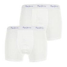 (XL) Pepe Jeans 10065 Mens Trunk Boxers 2 Pack Cotton White