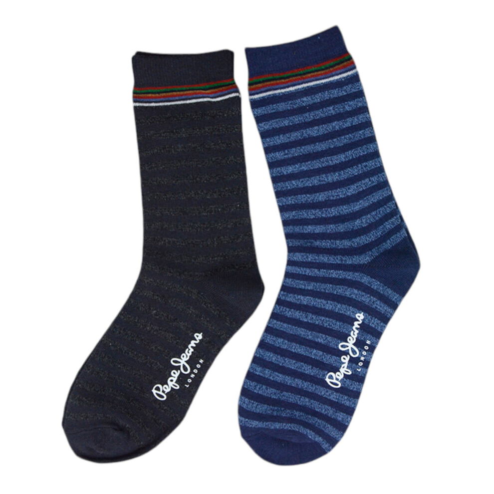 (EU 28) PEPE JEANS Boys Socks 2 Pairs Unisex Cotton Socks